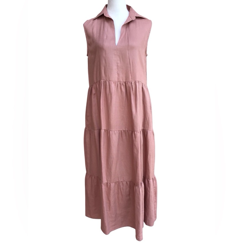 LJC Designs Handmade Linen Tiered Maxi Dress